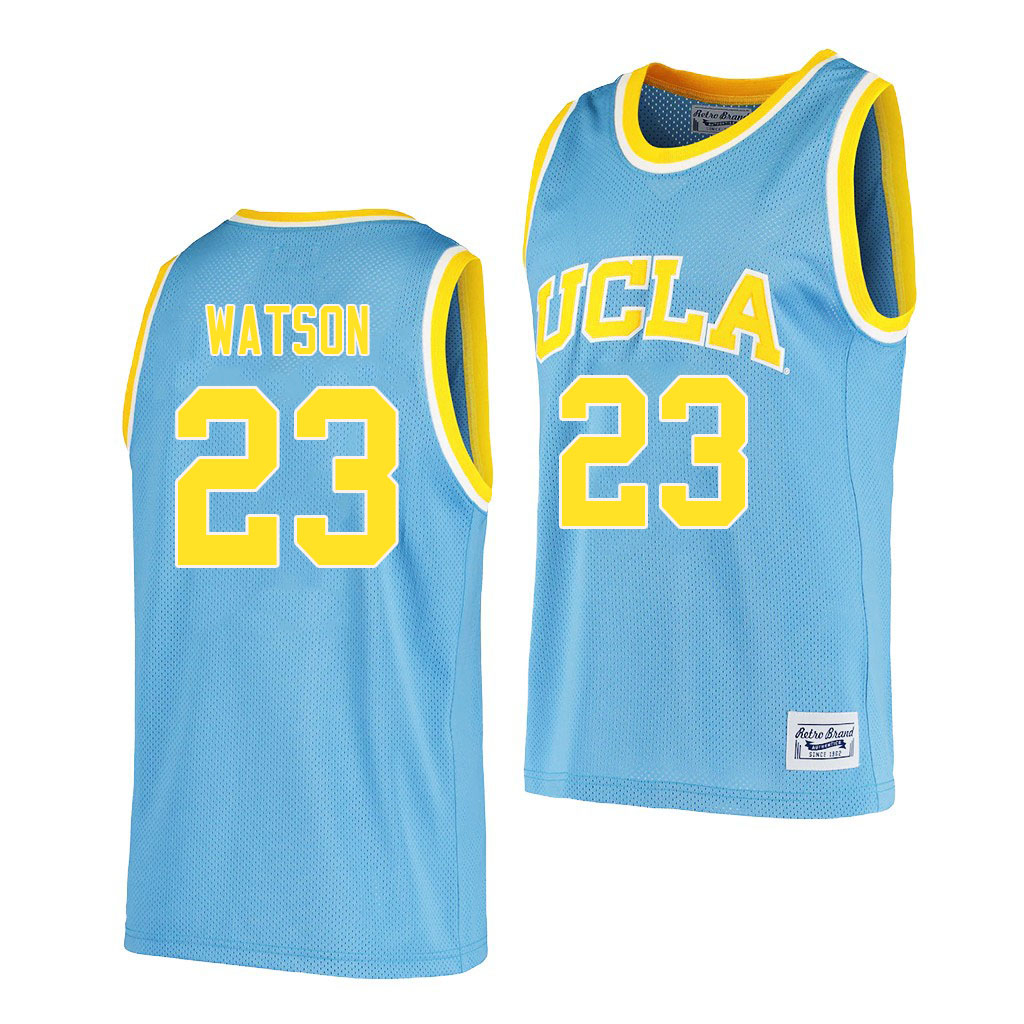 Men #23 Peyton Watson UCLA Bruins College Jerseys Sale-Retro Blue - Click Image to Close